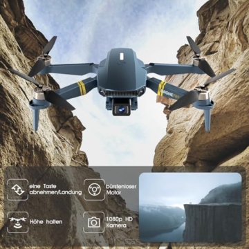 Brushless Super Ausdauer Faltbare Quadcopter Drohne für Anfänger – 40+ Minuten Flugzeit, Wi-Fi FPV Drohne mit 120°Weitwinkel 1080P HD Kamera, Follow Me, Duale Kameras (2 Batterien) - 2