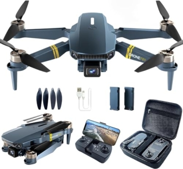 Brushless Super Ausdauer Faltbare Quadcopter Drohne für Anfänger – 40+ Minuten Flugzeit, Wi-Fi FPV Drohne mit 120°Weitwinkel 1080P HD Kamera, Follow Me, Duale Kameras (2 Batterien) - 1
