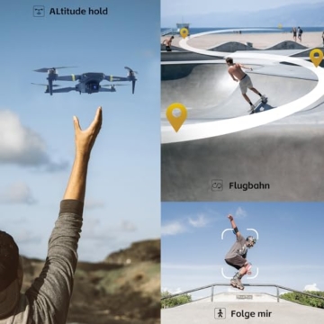 Brushless Super Ausdauer Faltbare Quadcopter Drohne für Anfänger – 40+ Minuten Flugzeit, Wi-Fi FPV Drohne mit 120°Weitwinkel 1080P HD Kamera, Follow Me, Duale Kameras (2 Batterien) - 5