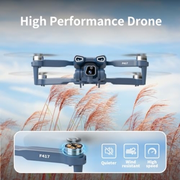 Bürstenlosem Motor Drohne mit 2 Kamera für Erwachsene, Kamera Einstellbarer 4K Drohne, 5GHz WiFi FPV RC Quadcopter mit Optische Fluss Positionierung für Anfänger, 3D Flip, 2 Batterien - 5