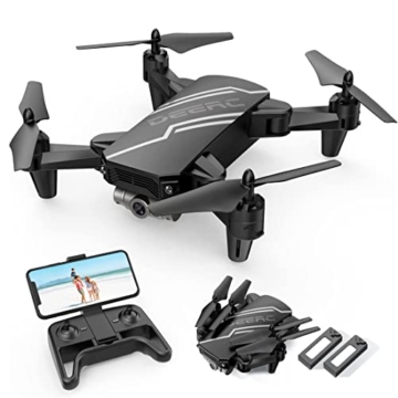 DEERC D20 Drohne für Kinder mit Kamera HD,Faltbar RC Quadcopter mit FPV Live Übertragung,lange Flugzeit,Gestensteuerung,Flugbahn,Höhenhaltung,One Key Start/Landen,Headless Modus,3D Flips für Anfänger - 1