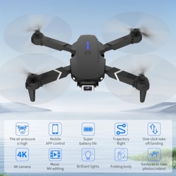 Drohne mit Kamera HD 4K,RC Faltbare FPV WiFi Live Übertragung Drohne für Kinder Anfänger,2 Akku Lange Flugzeit,Headless Modus,Flugbahnflug,Hindernisvermeidung,One Key Start/Landen,Headless Modus - 3
