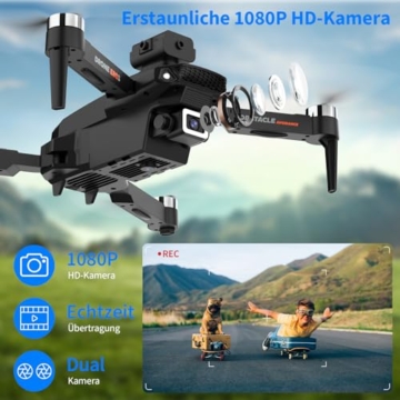 Drohne mit Kamera HD 4K,RC Faltbare FPV WiFi Live Übertragung Drohne für Kinder Anfänger,2 Akku Lange Flugzeit,Headless Modus,Flugbahnflug,Hindernisvermeidung,One Key Start/Landen,Headless Modus - 2