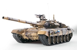 ES-TOYS Panzer ferngesteuert mit Schussfunktion Russland T90 Heng Long 1:16 mit Rauch&Sound und Stahlgetriebe -2,4Ghz - V6.0 - 1