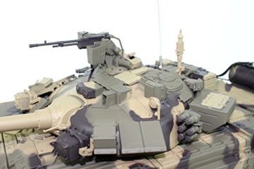 ES-TOYS Panzer ferngesteuert mit Schussfunktion Russland T90 Heng Long 1:16 mit Rauch&Sound und Stahlgetriebe -2,4Ghz - V6.0 - 4