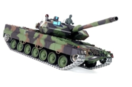 ES-TOYS RC Panzer German Leopard 2A6 Heng Long 1:16 mit R&S, Stahlgetriebe und Metallketten V7.0 - Upg-A - 1