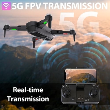 GPS Drohne mit Kamera für Erwachsene 4K HD Camera Drone mit Bürstenlosem Motor Auto Rückkehr nach Hause 5G WiFi Übertragung Faltbar FPV RC Quadcopter UAV Höhe Halten Follow Me 36 Min - 5
