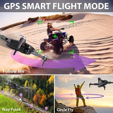 GPS Drohne mit Kamera für Erwachsene 4K HD Camera Drone mit Bürstenlosem Motor Auto Rückkehr nach Hause 5G WiFi Übertragung Faltbar FPV RC Quadcopter UAV Höhe Halten Follow Me 36 Min - 6