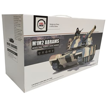 HBS Hubsons® RC Abrams M1A1 Kampf-Panzer mit Sound, Maßstab 1:24 und 2 Gefechtssystemen/Infrarot- und 6mm Schuss - 8