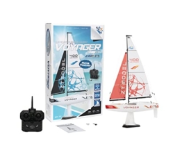 PLAYSTEAM Voyager400 2.4GHz RC Motor Powered Sailboat in Red - 26" Tall - 1