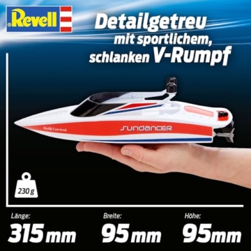 Revell RC Boot Sundancer, mit Schutzschaltung - die Propeller Laufen erst im Wasser Control Ferngesteuertes Boot, 31,5 cm - 3