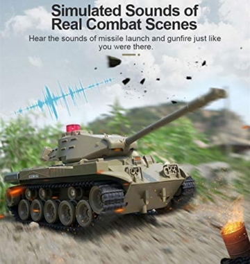 WEECOC RC Panzer Militär LKW Fahrzeuge RC Auto 2,4 GHz Funkgesteuertes Militär-Kampfpanzer Spielzeug 270 ° drehbar, realistische Klänge, tolles Geschenk für Kinder und Jungen (grün) - 3