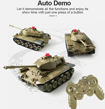 WEECOC RC Panzer Militär LKW Fahrzeuge RC Auto 2,4 GHz Funkgesteuertes Militär-Kampfpanzer Spielzeug 270 ° drehbar, realistische Klänge, tolles Geschenk für Kinder und Jungen (grün) - 4