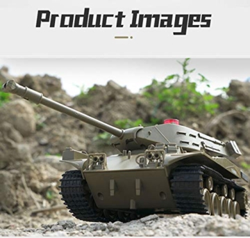 WEECOC RC Panzer Militär LKW Fahrzeuge RC Auto 2,4 GHz Funkgesteuertes Militär-Kampfpanzer Spielzeug 270 ° drehbar, realistische Klänge, tolles Geschenk für Kinder und Jungen (grün) - 9