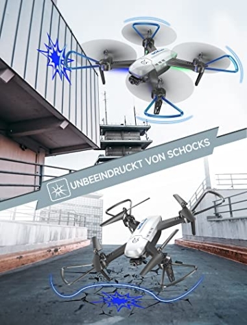Wipkviey T6 Drohne mit kamera 1080p hd, WiFi FPV drone für Anfänger, RC Quadcopter mit 2 Batterien, Schwerkraft Sensor, Flip mode, Abflug/Landung mit einer Taste, One Taste Ruckkehr, Headless Mode - 8